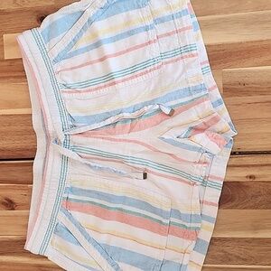 Womens St. John's Bay Striped White Shorts - Size L